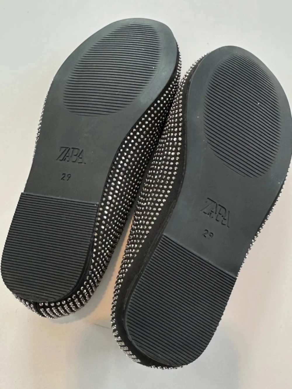 Zara | Black Rhinestone Ballet Flats | Size 29